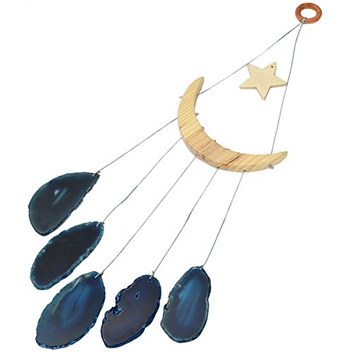 Chime agate bleue mookaitedecor, cadeau idéal décoration suspendue