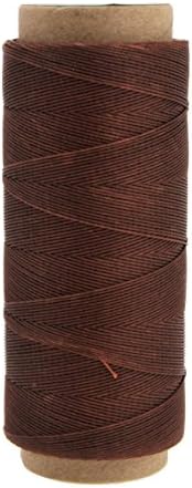Round Waxed Thread for Leather Sewing - Leather Thread Wax String Polyester Cord for Leather Craft Stitching Bookbinding by Mandala Crafts 0.45mm 219 Yards Russet Brown