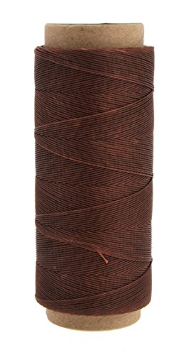 Round Waxed Thread For Leather Sewing - Leather Thread Wax String Polyester Cord For Leather Craft Stitching Bookbinding By Mandala Crafts 0.45Mm 219 Yards Russet Brown #TOP26