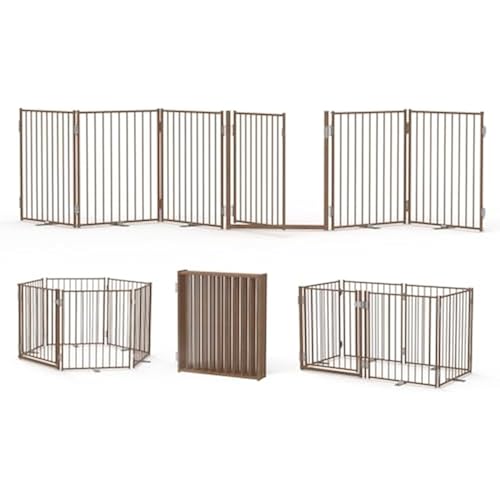 No Pawblems Freestanding Dog Gate with Door for Indoor & Outdoor, 30'' Tall