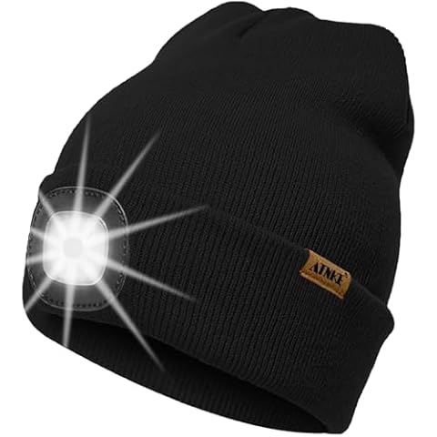 ATNKE LED Lighted Beanie Hat with USB Rechargeable Light Cover