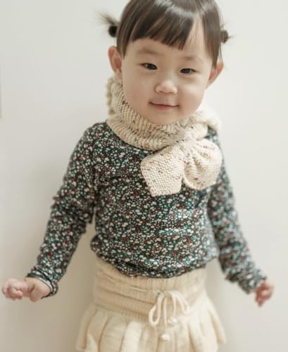 Hoasy Lenço de lã para bebês meninas meninos frio inverno tricotado cachecol kintting feito à mão qu