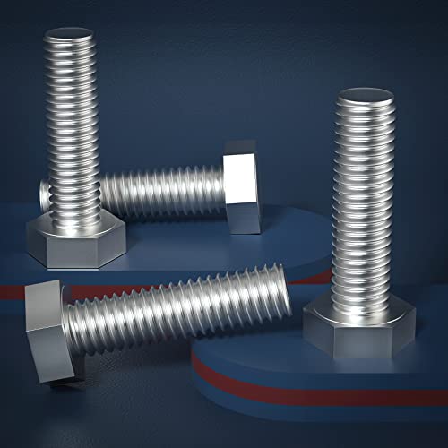 Image of 1 /4-20 x 1-1 /2 inch (5 /8 to 5 inch Optional) Hex Head Screw Bolt, Stainless Steel 18-8(304), Fully Threaded,15pcs