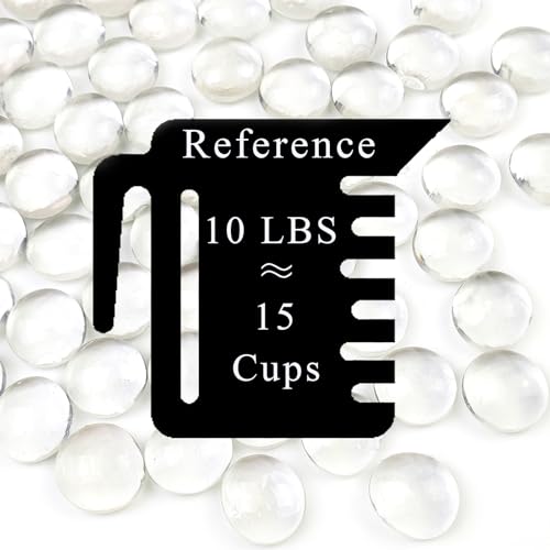 FANTIAN 10LB Fire Pit Glass, 1000 PCS Clear Flat Glass Marbles for Vase, Decorative Clear Glass Pebbles Stones for Fish Tank Plant Floral Fountains Crafts and Centerpieces by FANTIAN - Image 3