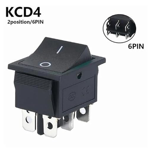 Interruptor basculante KCD4 2 posiciones 16A 250VAC de 6 pines para paneles electricos 2
