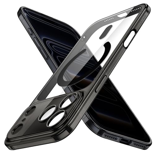 Image of JETech Magnetic Slim Case for iPhone 17 Pro Max 6.9-Inch Compatible with MagSafe, Camera Lens Full Protection, Ultra-Thin Lightweight Clear Minimalist Protective Phone Cover (Black)