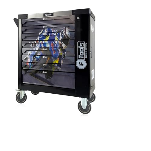 ToolCar F-Tools Moto-88 Werkzeugwagen Werkstattwagen I 8Schubladen gefüllt I Sport Edition