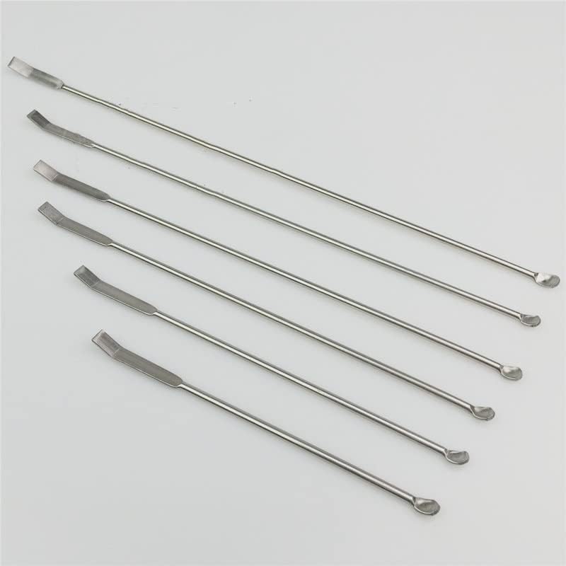 10pcs/lot Stainless Steel Microscale Spoon and Scraper Double-Head Use for Experiment (Size : 1set 6pcs)