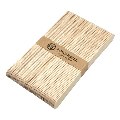50 varillas de madera natural para hacer palillos de helado de palillos de hielo DIY listones creativos decoración DIY Popsicle depilación Lollipop (naturales, grandes)