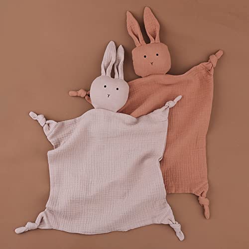 Image of Surakey Baby Cotton Hooded Towel Blanket Soft Newborn Sleeping Bunny Dolls Kids Fashion Sleep Toy Soothe Appease Towel Bibs Plush Comforting Toy for Boy Girl (Type 1)