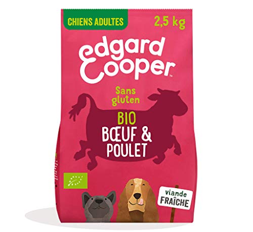 Edgard & Cooper Trockenfutter für ausgewachsene Hunde, biologisch, glutenfrei, natürliche Nahrung, 2,5 kg, Rindfleisch & Huhn, Bio, frisch, gesunde Ernährung, schmackhaft und ausgewogen, hochwertige