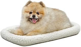 22L-Inch White Fleece Dog Bed or Cat Bed w/ Comfortable Bolster | Ideal