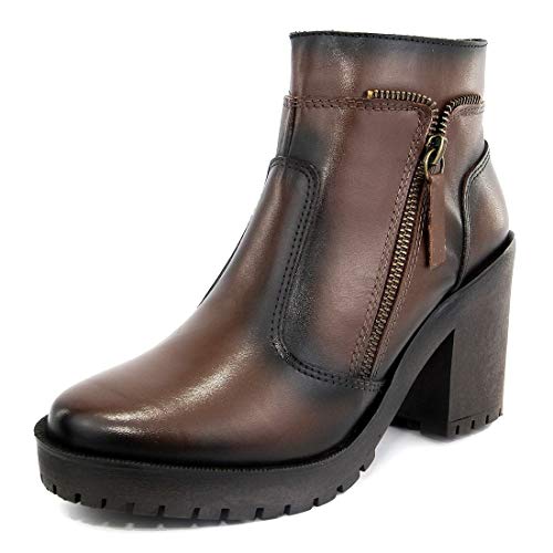 Bota Feminina em Couro Salto e Cano Curto Arietto Cor:Natural;Tamanho:37
