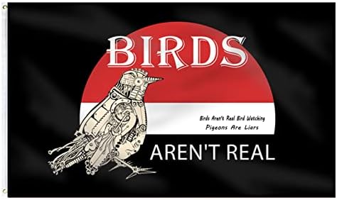 Birds aren't Real Funny Banner Flag,Polyester Waterproof and UV Protection Holiday Banner Outdoor Decor with 2 Brass Grommets 3x5 Ft image 5