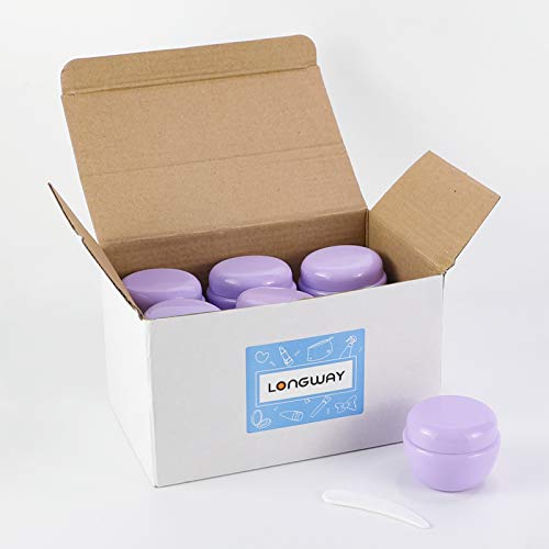 Longway 1 Oz (30Ml) Little Plastic Jars With Lids And Inner Liners | Empty Lotion Containers/Travel Cream Containers - For Salves,Lotions And Creams, Cosmetic Jars & Bpa Free (Pack Of 12, Purple) #TOP7