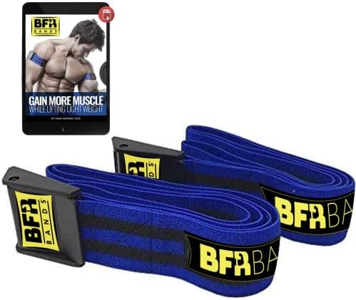 BFR BANDS PRO Occlusion Training Bands, Blood Flow Restriction Bands for Arms, Legs or Glutes, Help Gain Muscle Without Heavy Weight Lifting, Strong Elastic Strap + Quick-Release