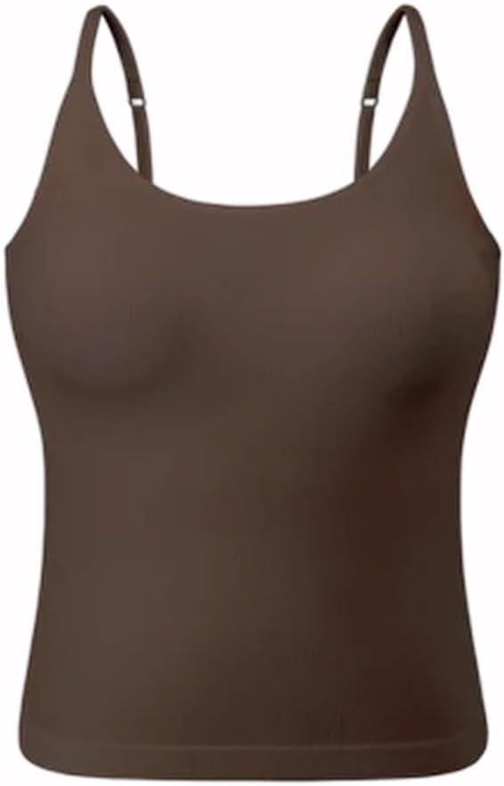 Modal Bra Top U Neck for Women Seamless Wireless Camisole Tank with Built-in Bra Pad,Soft Modal Blend,Lightweight