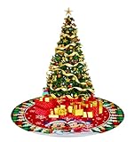 Christmas Mouse Tree Skirt red Snowflake Merry Christmas Tree Skirt Cartoon Character Xmas Tree Mat for Holiday Christmas Party Decorations(Red, 30 Inch)