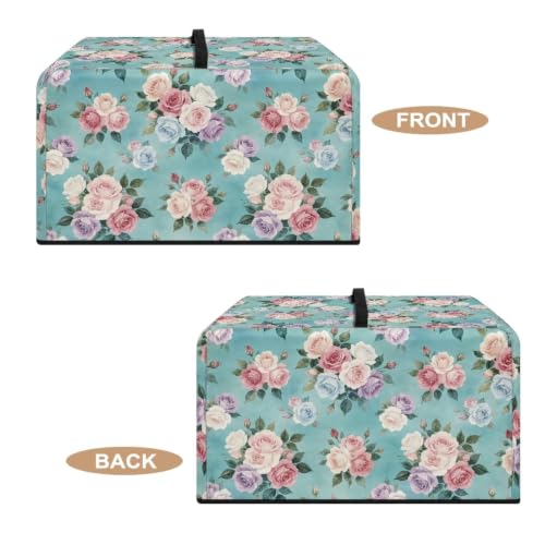Image of Countertop Oven Cover Protective Toaster Oven Dust Cover Decorative Small Kitchen Appliance Protector for Countertop Decor, S, 18.25 x 14.5 x 11 Inches, Rose Teal