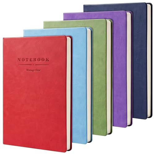 SATINIOR 5 Pack A4 Notebooks Large Journal 360 Pages Leather