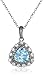 Sterling Silver Trillion-Shape Gemstone and Created White Sapphire Pendant Necklace, 18"