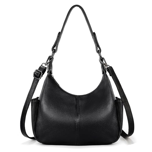 Image of YALUXE Women's Real Leather Shoulder Bags Hobo Handbags Purse Crossbody Bag