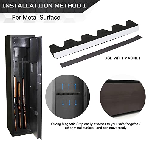 Ocqotat Foam Gun Rack With Buttstock Base 2 Set, High Density Foam 5 Rifle Rack And Buttstock Holder With Magnetic Strip Hook For Gun Safe Accessory Storage Weapons Gun Safe Rack With Foam Padding #TOP5