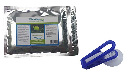 PlanktonVital Nori Powerleave Nori-Algenblätter mit Futterklammer Algenfutter Seaweed Feed Clip Fischfutter Nori Algen (10 + Futterklammer) Cover