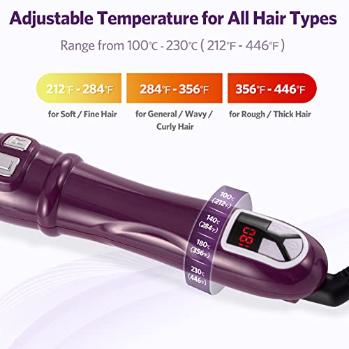 Automatic Curling Iron Wand, Rotating Hair Curler For Long Hair, Auto Hair Styling Curler Dual Voltage Ceramic Tourmaline Curling Iron 1.1Inch #TOP3