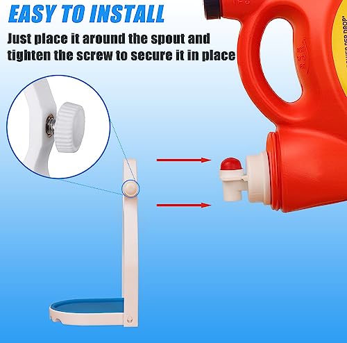 Laundry-Detergent-Cup-Holder-Drip-Tray-2-Pack-No-Mess-Drip-Catcher-with-Fixed-Screw-and-Removable-Silicone-Mat-Blue