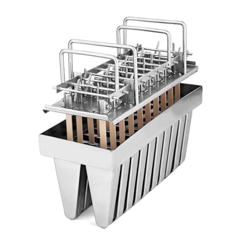 Molde de acero inoxidable para palitos de helado, para hacer paletas de yogur congelado para postres caseros, moldes de silicona reutilizables para uso comercial