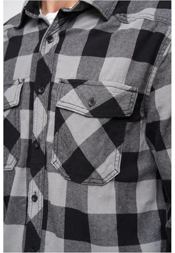 Brandit Check Shirt Long Sleeve, Farbe: Blk+Charco, GrößE: S - 8