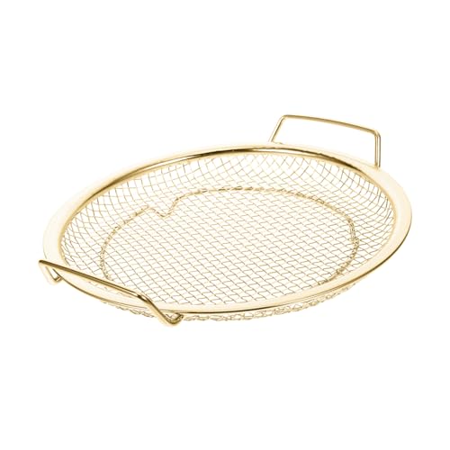Cabilock Barbecue Grill Mesh Tray Metal Steamer Basket for Oil Drain Easy Cleaning Food Drain Pan