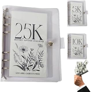 12-Month Envelopes Money Saving Challenge Binder, Easy and Funny Way to Save 2.5K/5K/10K Dollars, Money Binder For Cash Saving (2.5K/1pcs)