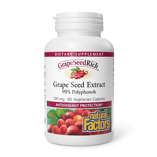 Natural Factors - GrapeSeedRich Grape Seed Extract, Antioxidant Support, 60 Vegetarian Capsules