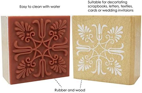 Wooden Rubber Stamps - Lace Pattern - Lace Pattern - Pack of 6 - Craft - Gift Letter - by TRIXES