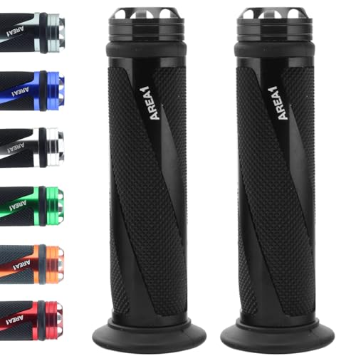 Area1 universal Motorrad Motorroller Lenkergriffe Schwarz 2 Stück 22/24mm kompatibel mit Duke SMC/R MT07/09/125 Z900/650/500/125 YZF CMX CB500 Hornet SV650 GSXS/R GSF TPH NRG Speedfight Jetforce Runn