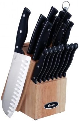 Oster 69529.14 Granger Cutlery Set, Wood Block, 14-Piece, Black