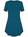 bebonnie Tunic Tops for Leggings for Women, Ladies Casual Plain Long Simple T Shirt Tunic Dress Dark Cyan M
