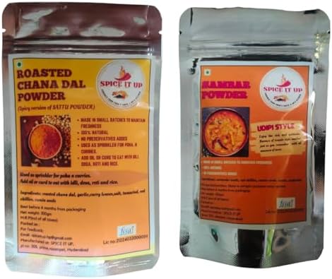 SPICE IT UP Roasted Chana Dal Powder/Spicy Sattu Powder - Sambar Powder ...