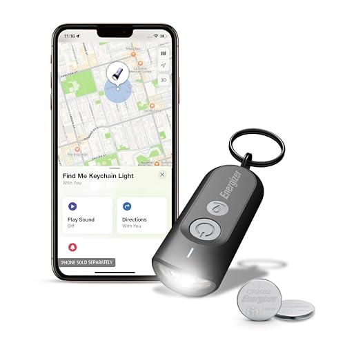 Energizer Find Me Keychain Light Apple Find My Bluetooth Tracker Black