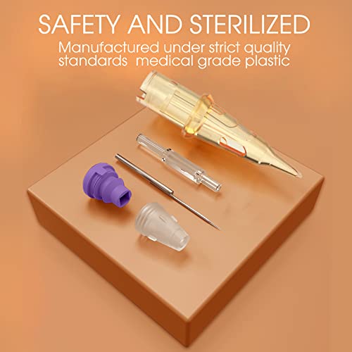 INKin Professional Tattoo Cartridge Needles Round Liner Permanent Makeup 1RL 0.35MM Needles for Hair-Scalp Rotary Pen Machine Supply 20Pcs (0.35mm/1RL)