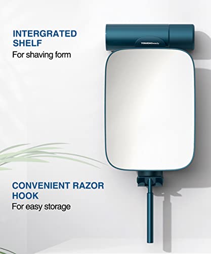 Touchbeauty 3X Shower Mirrors For Shaving With Razor Holder, Heldhand & 360 Degree Swivel, Larger Size 11" Blue Bathroom Accessories For Men #TOP7