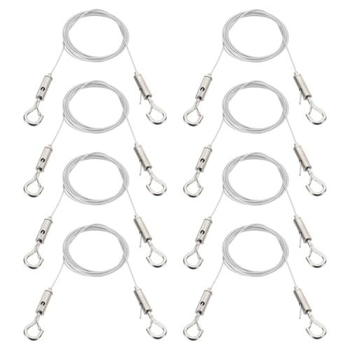 JKAPCYJFHF 8 Pcs 2m x 1.5mm Heavy Duty PVC Coated Adjustable Picture Hanging Wire Kit