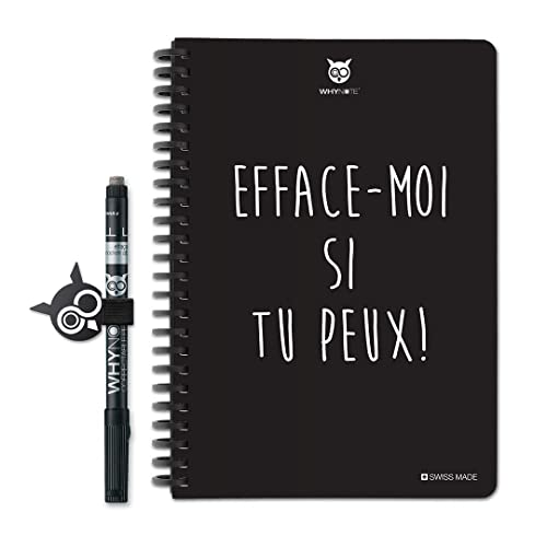 WhyNote Book A5 bloc-notes effaçable pour ne plus raturer vos pages lignées