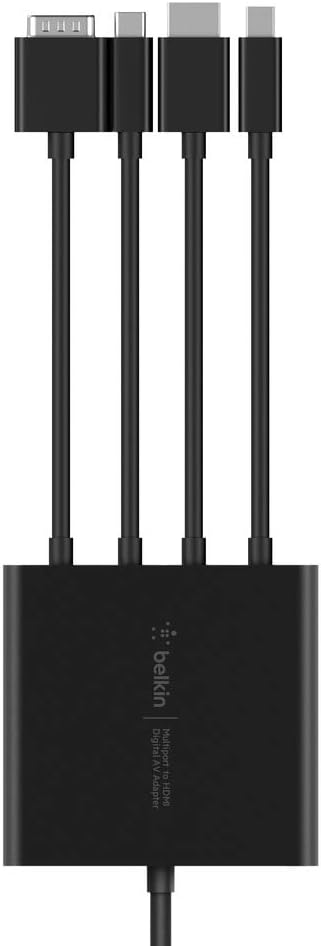 Bеѕt Cуbеr Mоndау 🔥 Belkin Multiport Adapter, HDMI Digital AV Adapter – Mini DisplayPort, USB-C, HDMI, VGA to HDMI Adapter, Supports 4K UHD and Audio