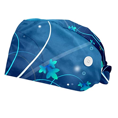 Chapeaux de Travail Feuilles Florales pour la Cuisine et le Laboratoire | Casquette Unisexe