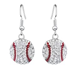 White Baseball Earrings