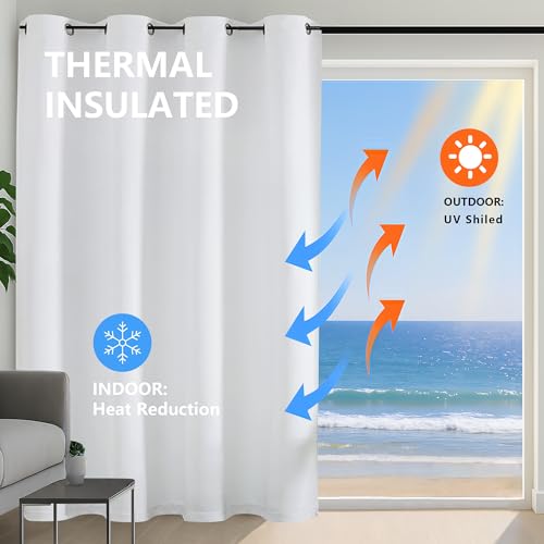 Image of Simplebrand Pure White Light Filtering Curtains for Bedroom 45 Inches Long 2 Panels Set, Sunlight Blocking Curtains for Small Windows, Grommet Energy Saving Thermal Insulated Short Drapes, 40Wx45L