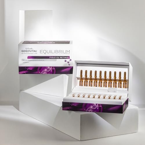 GEROVITAL EQUILIBRIUM Face Serum with Retinol, Moisturizer Face Serum, Improves Skin Elasticity, Professional Line for Beauty Salons, 20 Vials